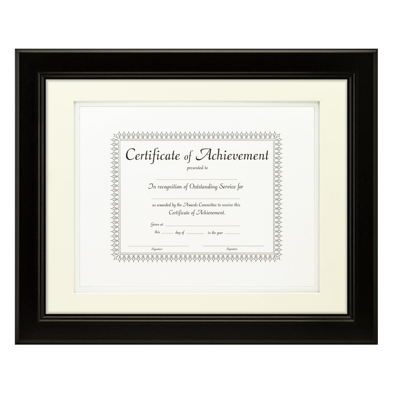 Mossehaus Black Satin Document Frame – Papyrus/White Mat