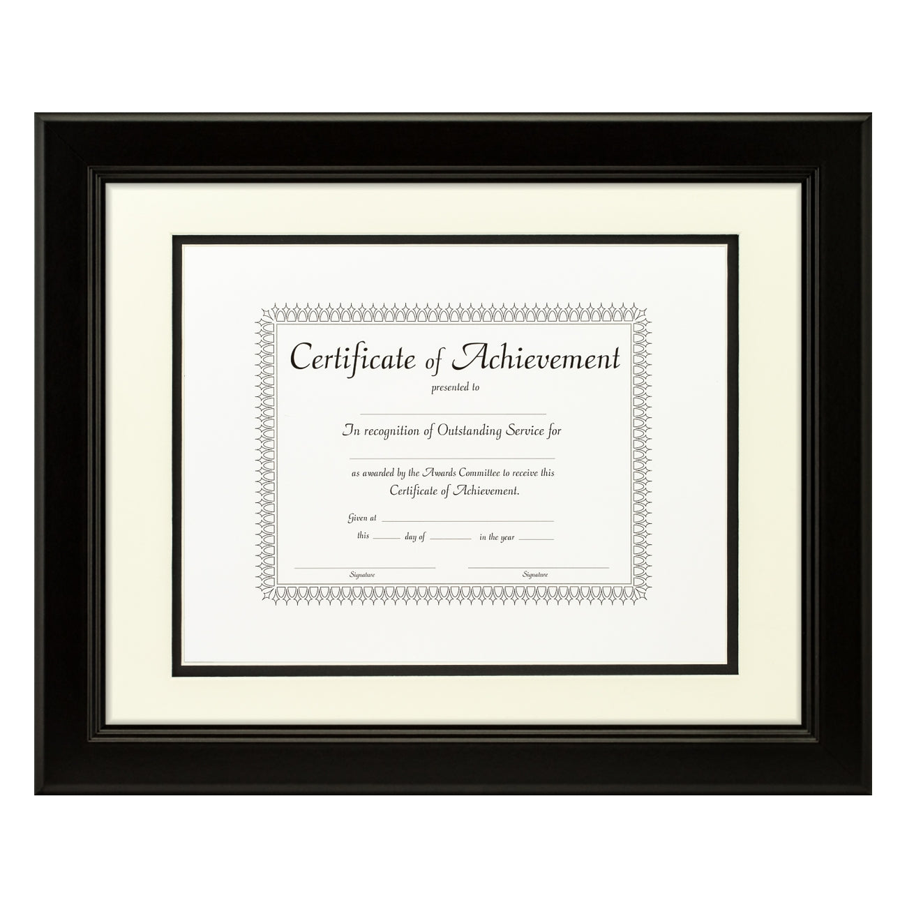 Mossehaus Black Satin Document Frame – Papyrus/Black Mat