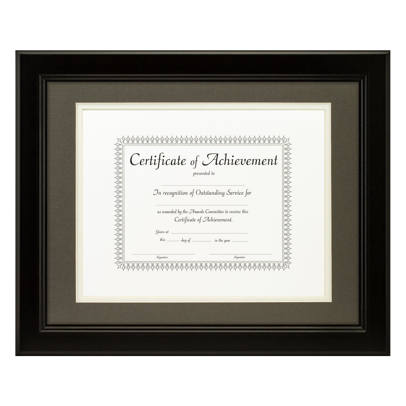 Mossehaus Black Satin Document Frame – Cinder/White Mat