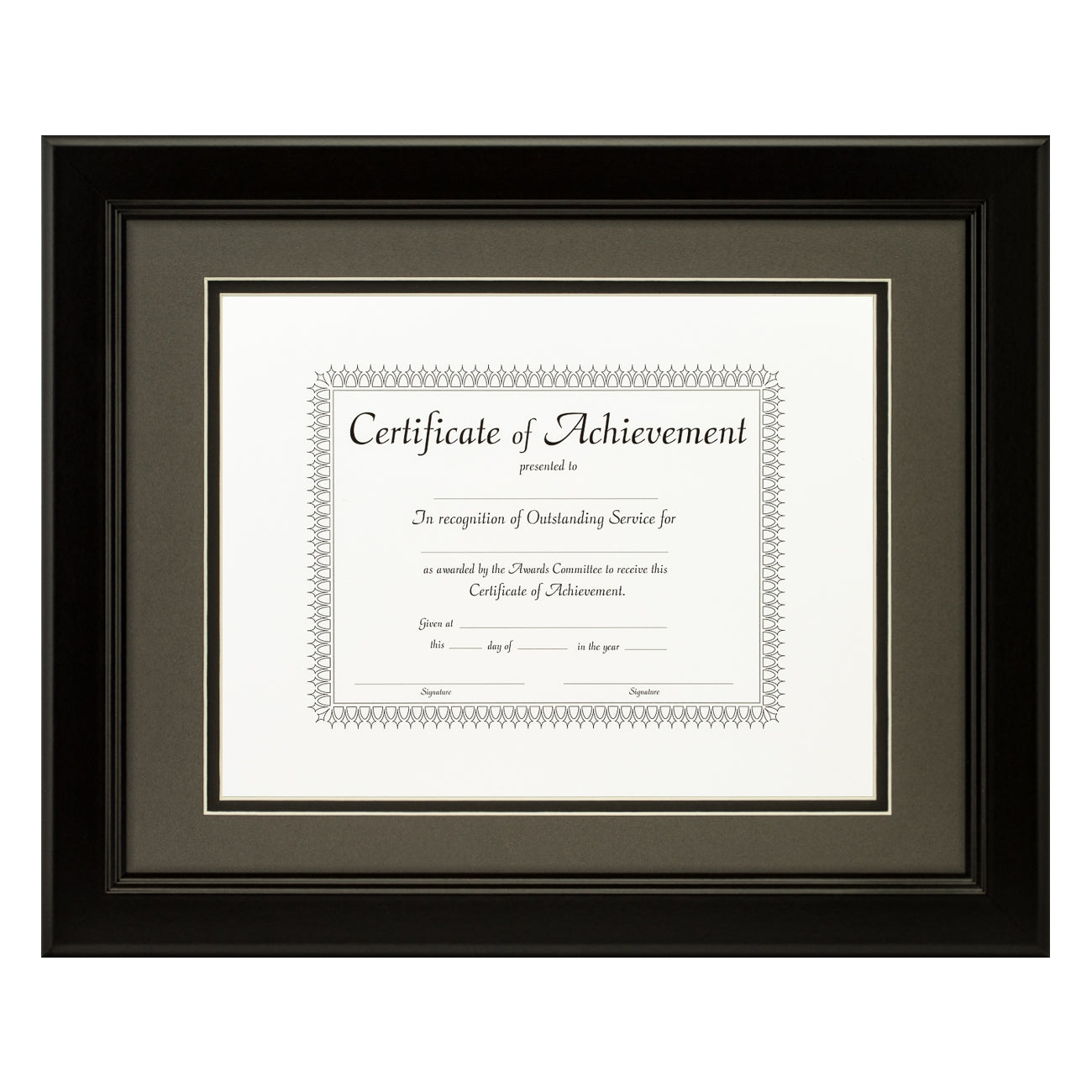 Mossehaus Black Satin Document Frame – Cinder/Black Mat