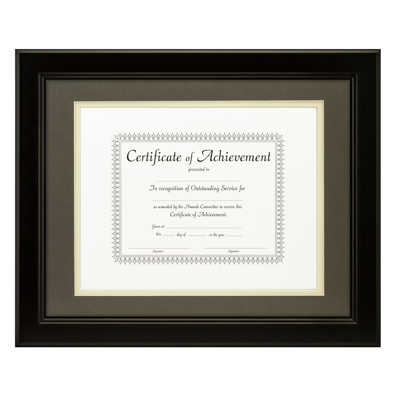 Mossehaus Black Satin Document Frame – Cinder/Papyrus Mat