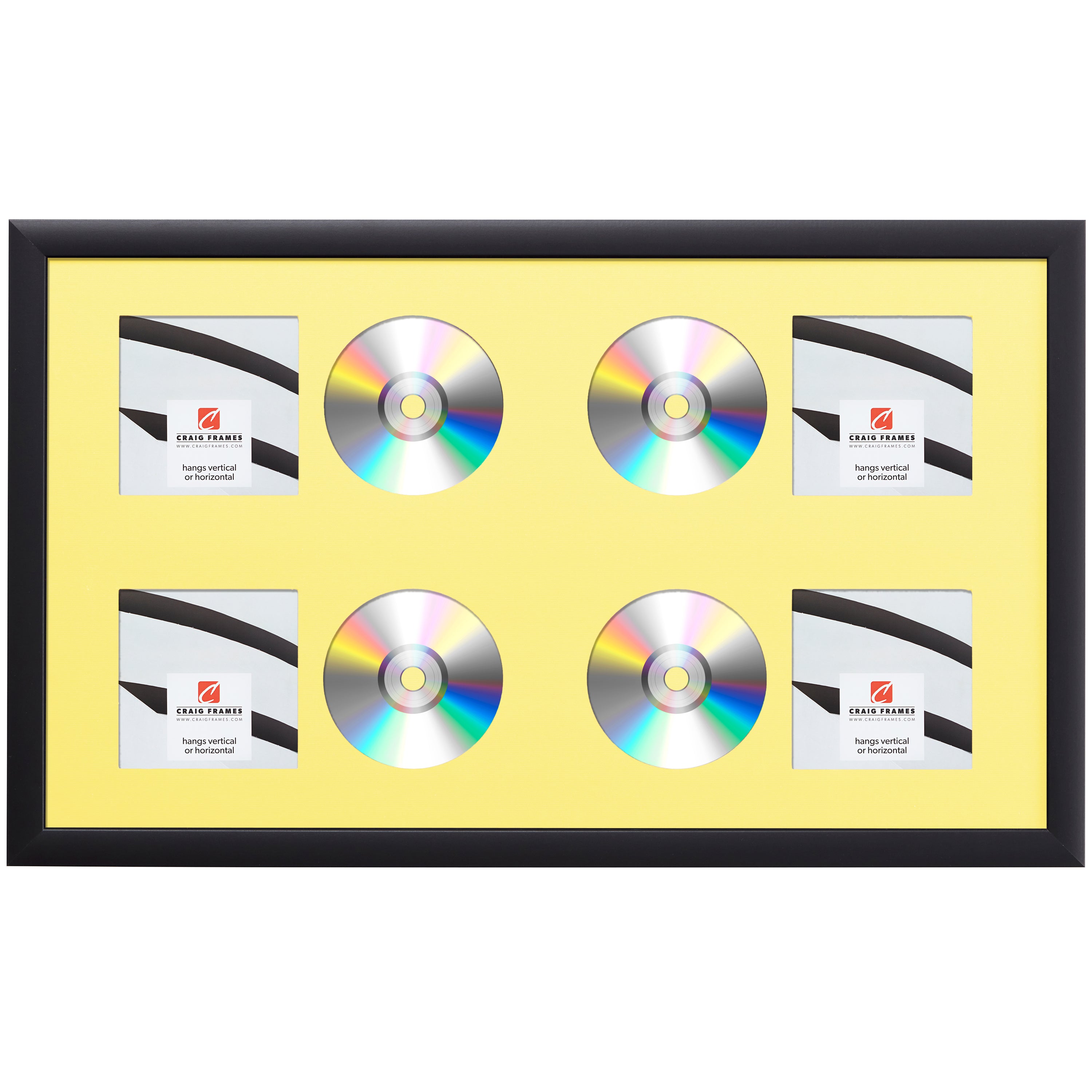 Contemporary Black Four CD Display Frame – Buttercup Mat