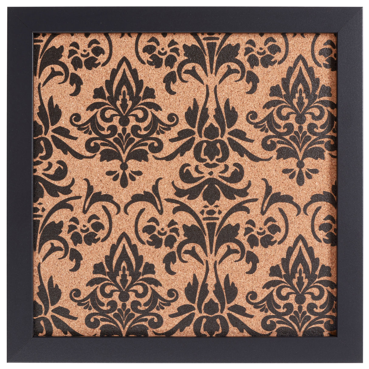Decorative Fleur de Lis Cork Bulletin – Essentials Satin Black