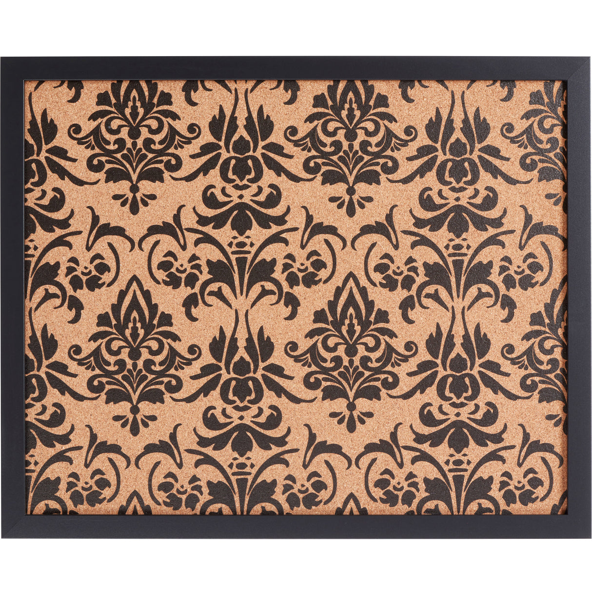 Decorative Fleur de Lis Cork Bulletin – Essentials Satin Black