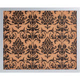 Decorative Fleur de Lis Cork Bulletin – Essentials Brushed Silver