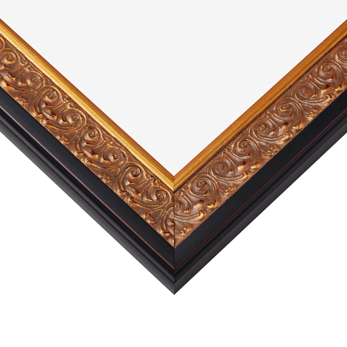Furio 1.75", Distressed Gold and Black Picture Frame