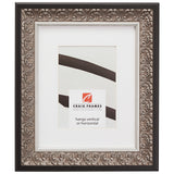 Furio 1.75", Matted Ornate Silver and Black Picture Frame