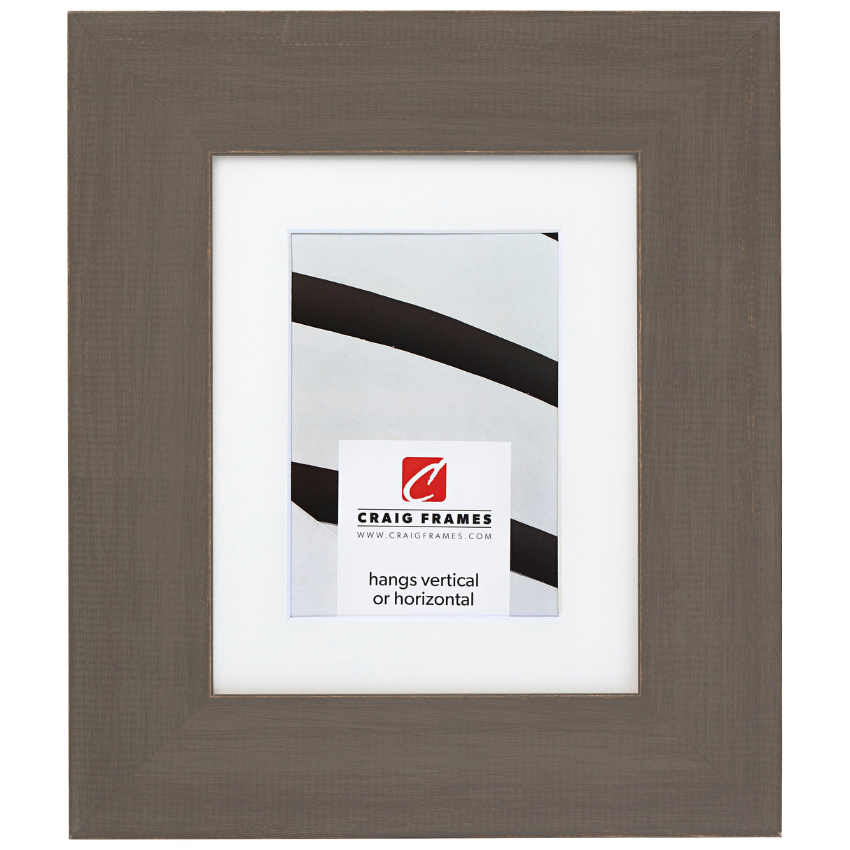 Jasper Wide 2.5", Rustic Whiskey Brown Matted Picture Frame