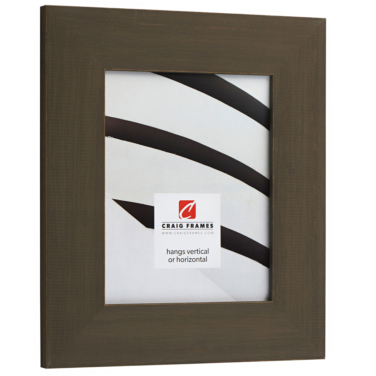 Jasper Wide 2.5", Rustic Whiskey Brown Matted Picture Frame