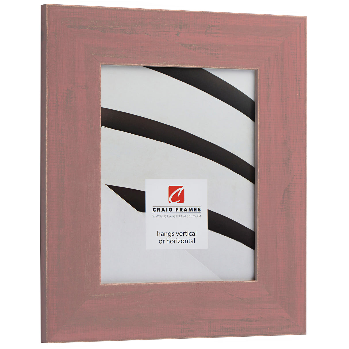 Jasper Wide 2.5", Rustic Faded Red Matted Picture Frame