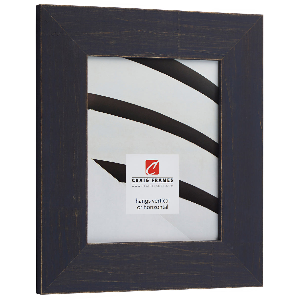 Jasper Wide 2.5", Rustic Weathered Blue Matted Picture Frame