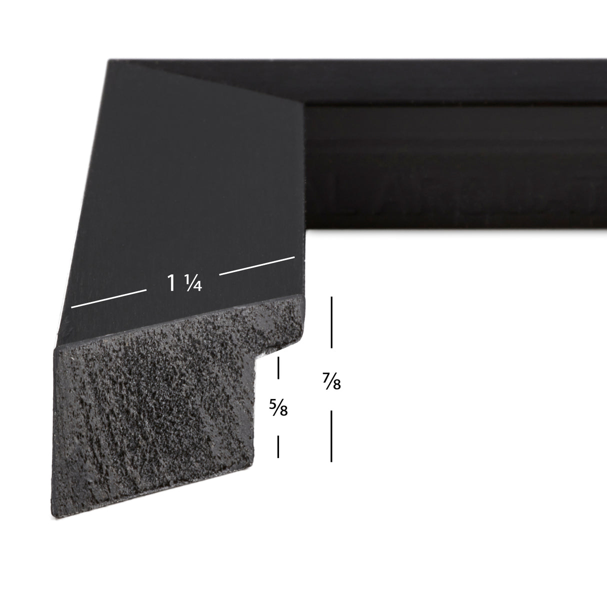 Modern Aesthetics 125 1.25", Brushed Black Matted Picture Frame