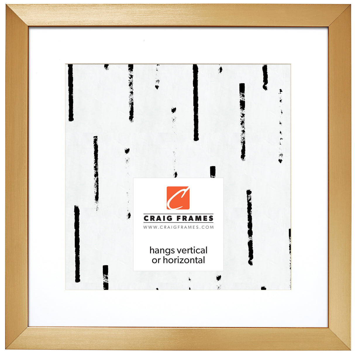 Modern Aesthetics 125 1.25", Brushed Gold Matted Picture Frame