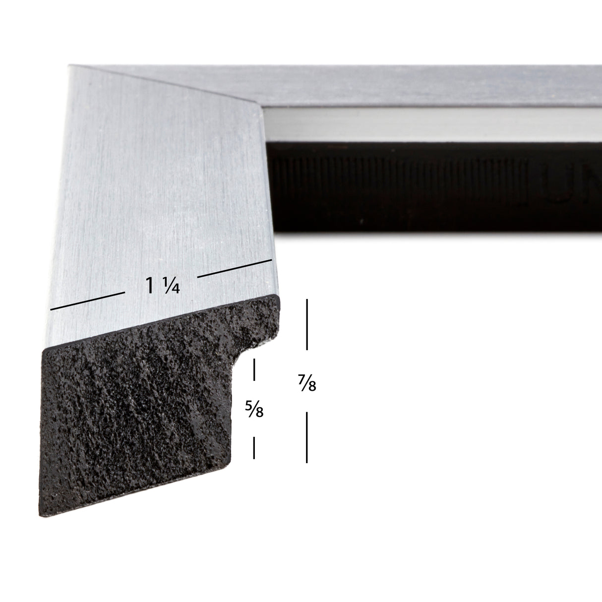 Modern Aesthetics 125 1.25", Brushed Silver Picture Frame