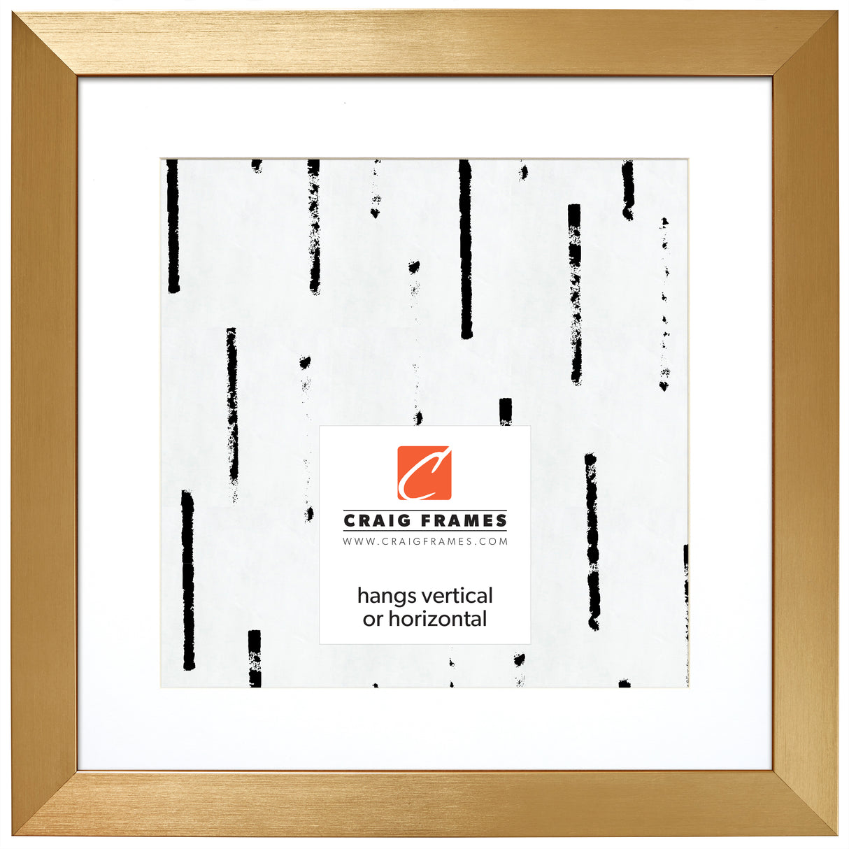 Modern Aesthetics 150 1.5", Brushed Gold Matted Picture Frame
