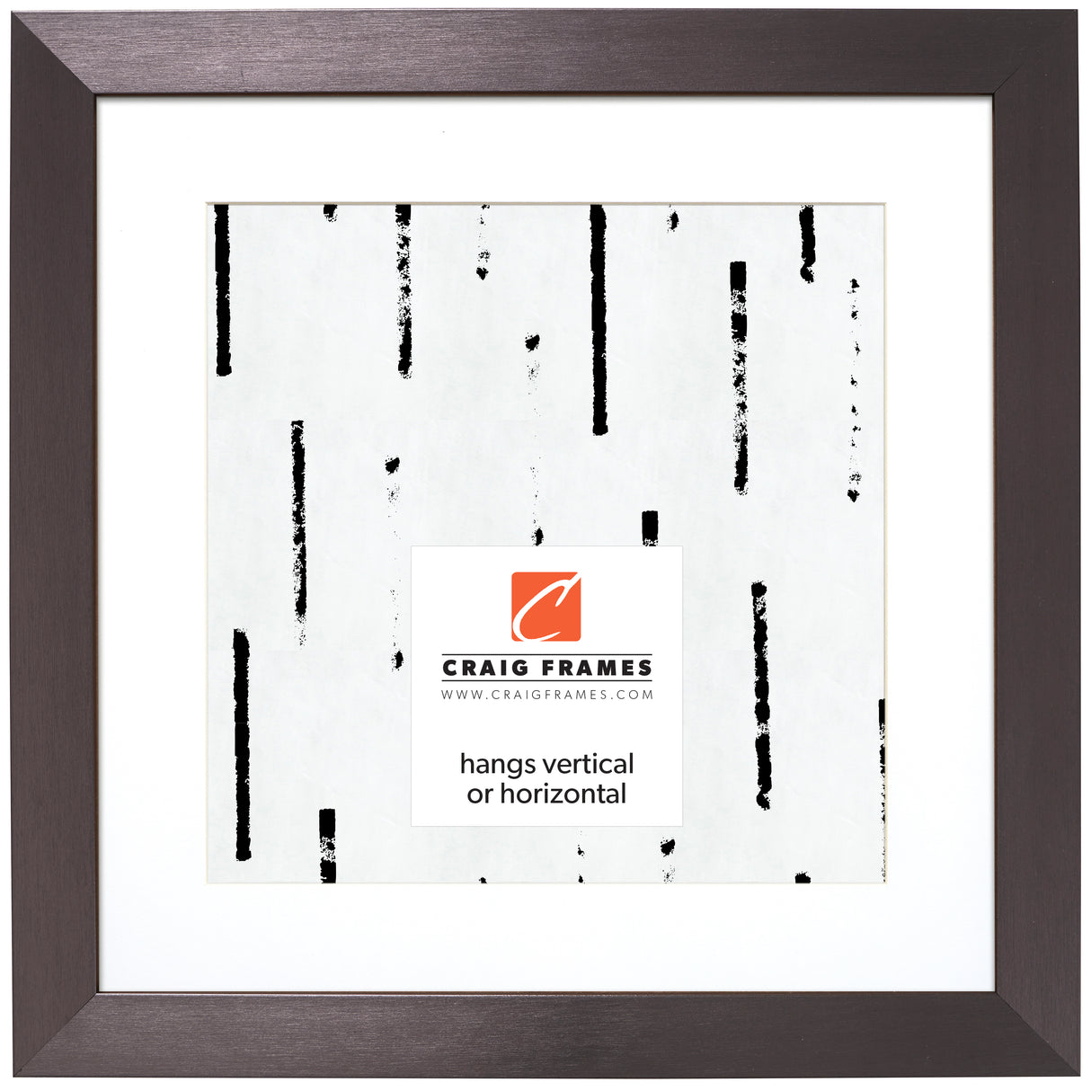 Modern Aesthetics 150 1.5", Brushed Charcoal Matted Picture Frame