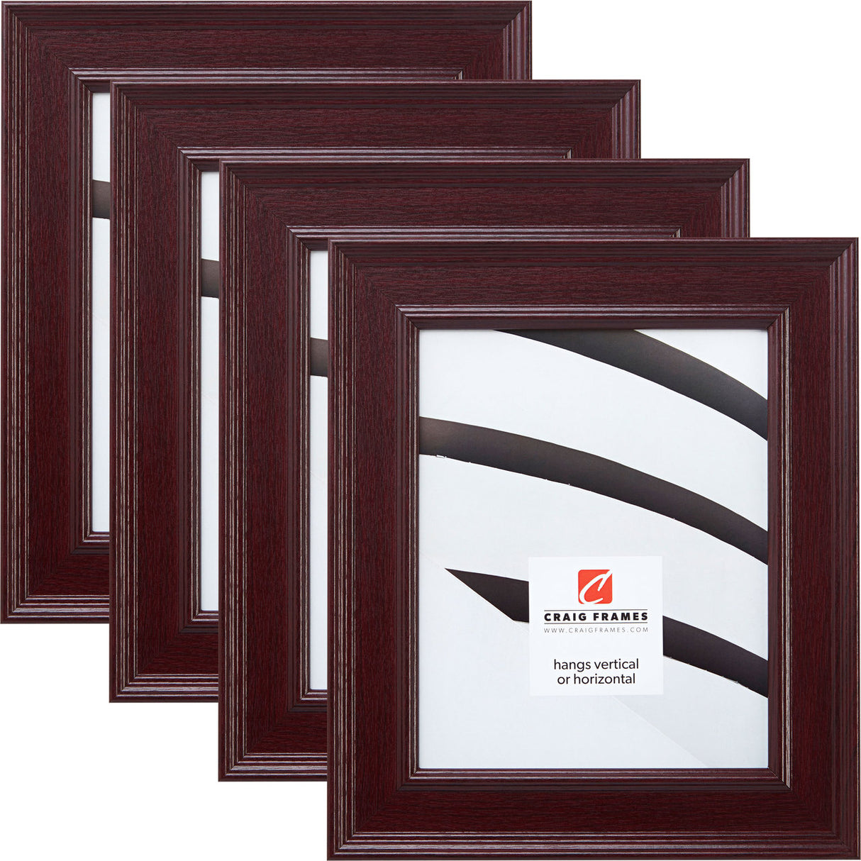 Revival 2", Mahogany Picture Frames - 4 Piece Set