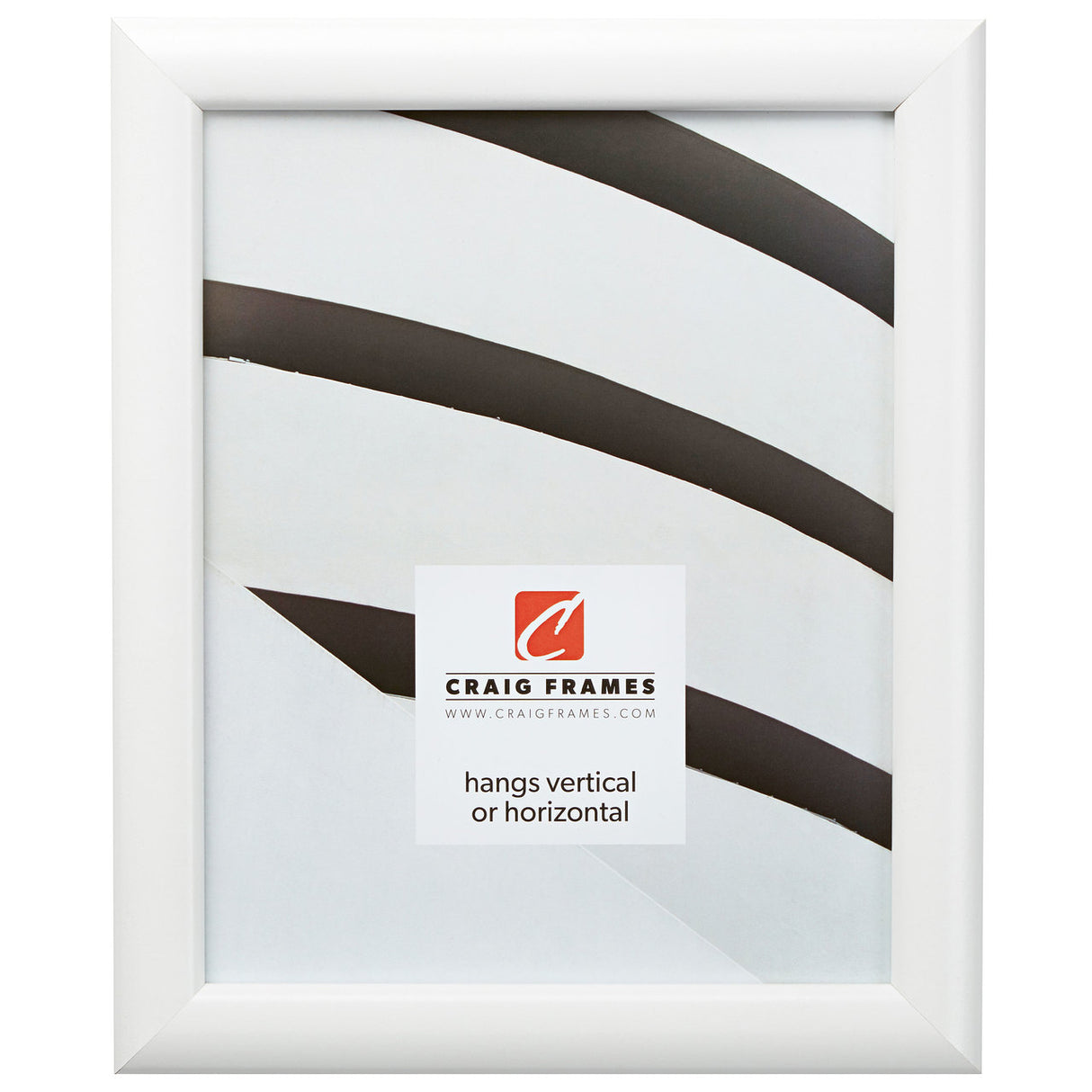 Bullnose 1", Satin White Picture Frame