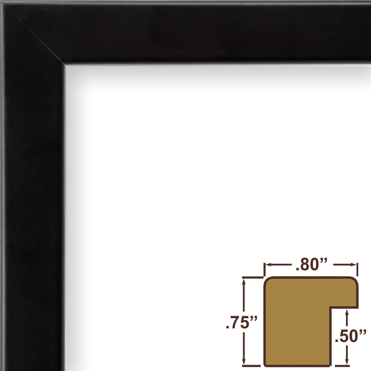 Bauhaus 0.75", Black Satin Mica Picture Frame