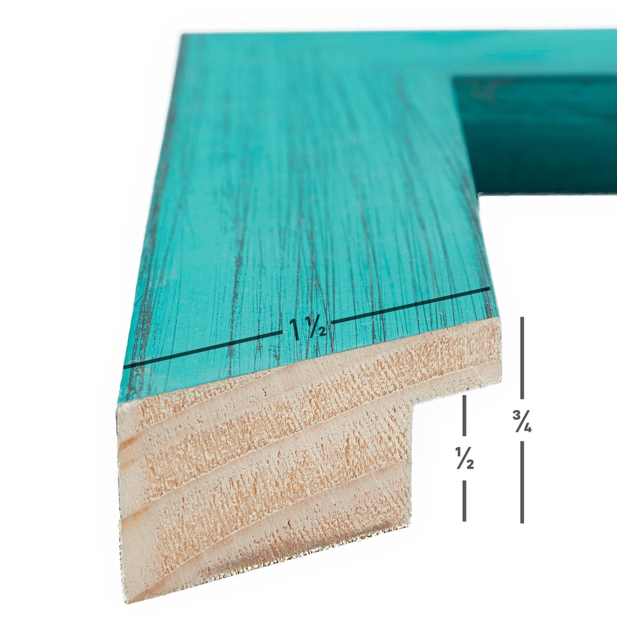 Jasper 1.5", French Teal Weathered Picture Frame