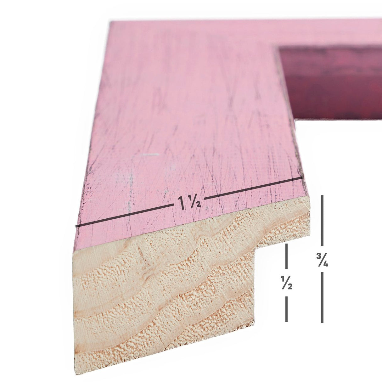 Jasper 1.5", Petticoat Pink Weathered Picture Frame