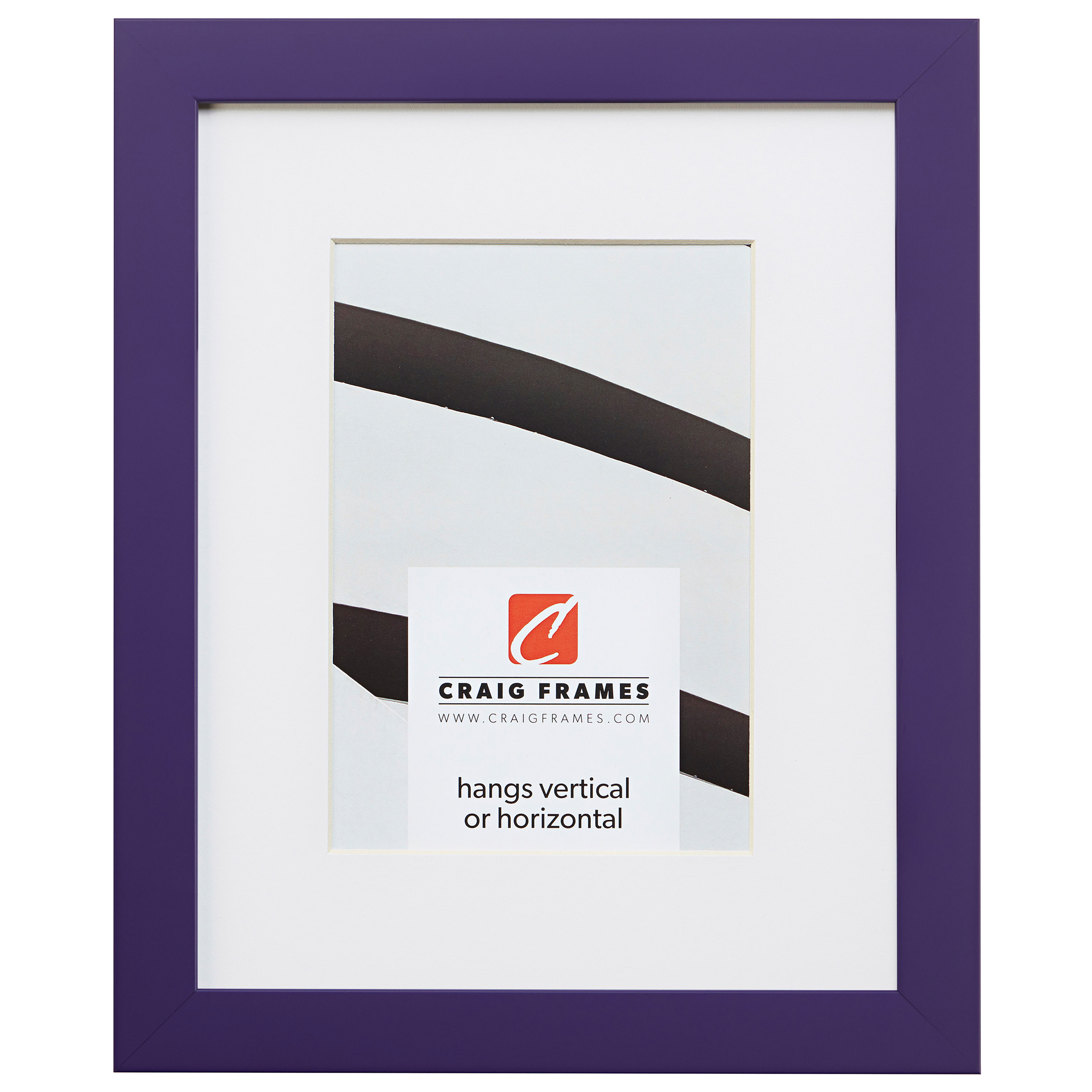 Craig Frames Confetti, 0.875" Purple Solid Wood Picture Frame With a