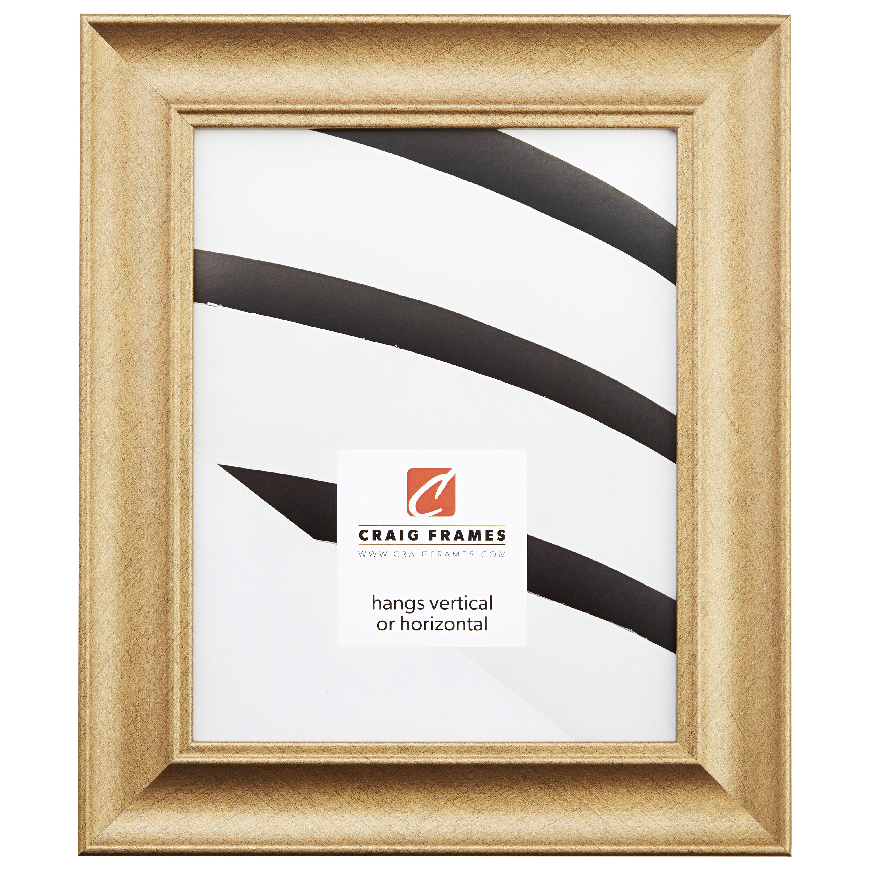 Craig Frames 1.75" Contemporary Brushed Gold Picture Frames & Poster