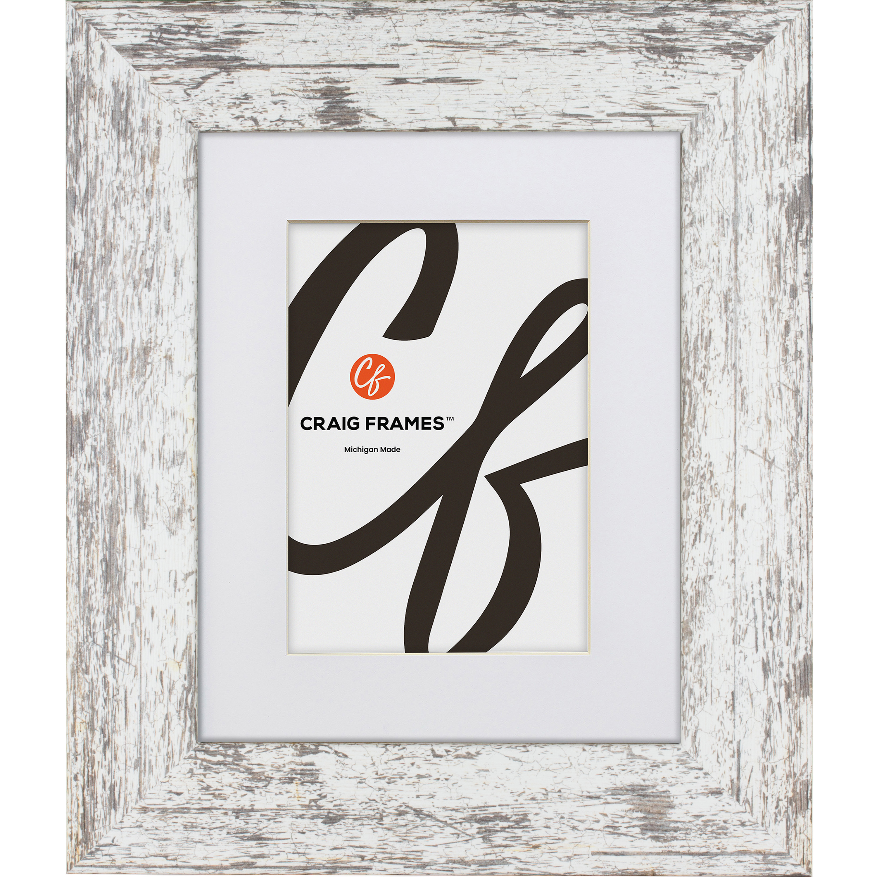 741605 12x12 Faux White Barnwood Picture Frame Matted To Display A